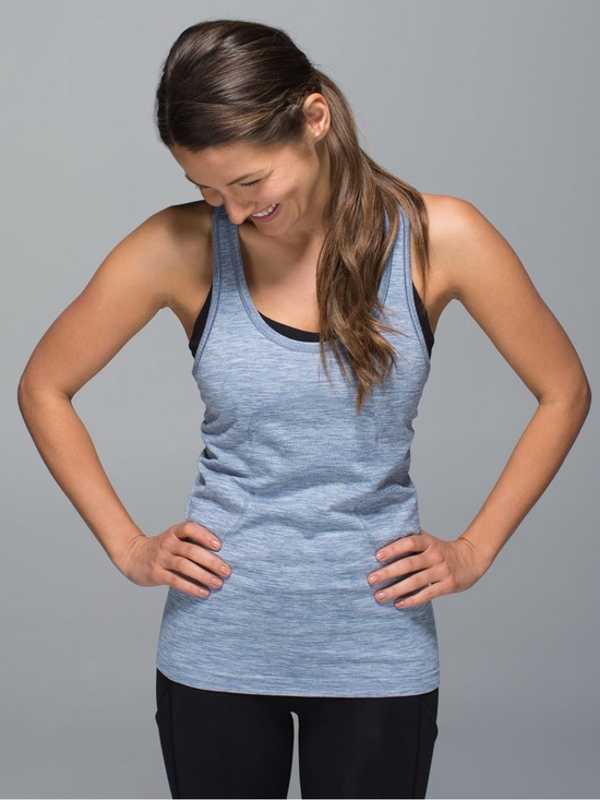 lululemon athletica Tops - Lululemon Swiftly Tech Racerback Heathered Light Blue